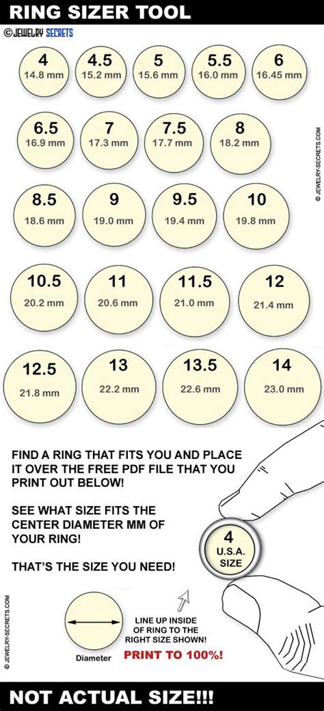 Find Ring Size Online With A Printable Chart