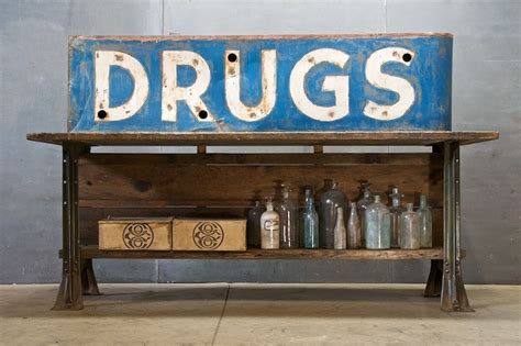 Vintage Drugs Pharmacy Box Sign Factory 20