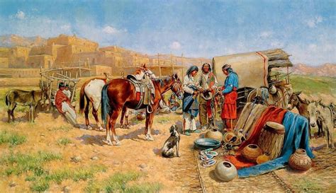 John Hauser Los Comerciantes De La India American Indian Artwork