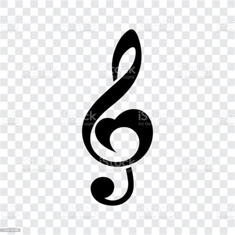 Note De Musique Treble Clef Forme De Cœur Illustration Vectorielle