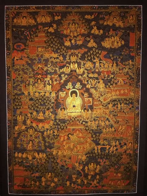 Buddha Life Story Master Piece Hand Painted Canvas Cotton Thangka From