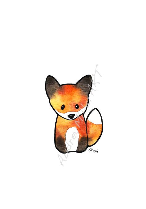 The Fox 5x7 Print Illustration Art Cute Drawings Cute Art
