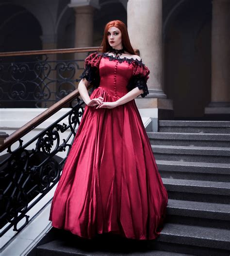 Red Victorian Vintage Palace Ball Gown Dress Victorian Ball Gowns Ball Gowns Dresses