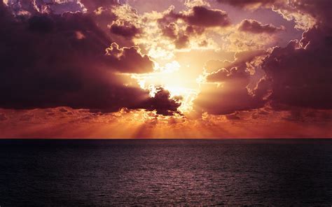 3840x2400 Ocean Horizon Sunset 4k Hd 4k Wallpapers Images Backgrounds
