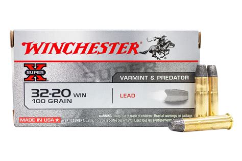 Winchester Super X Ammunition 32 20 Winchester 100 Grain Lead Flat