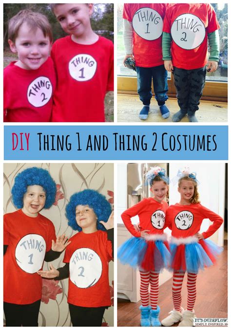 Thing 1 and Thing 2 Shirts: an easy Dr Seuss costume