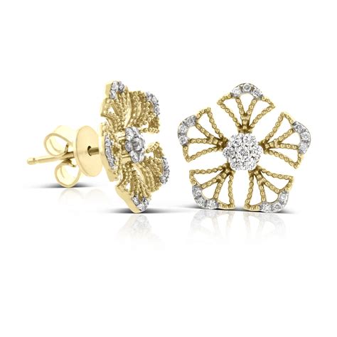 Floral Diamond Earrings 14K Ben Bridge Jeweler