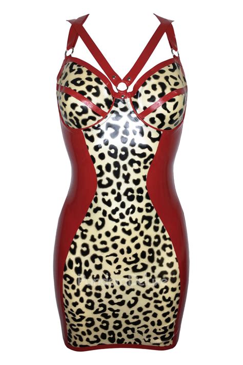 Leopard Print Latex Dress Pandora Deluxe