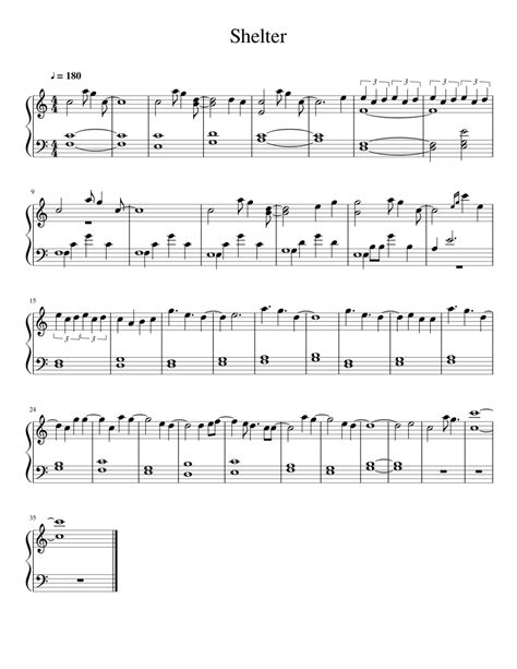 Shelter Piano Outro Sheet Music For Piano Solo