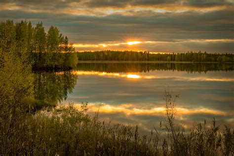 Landscape Nature Sunset Sky Clouds Sun Lake