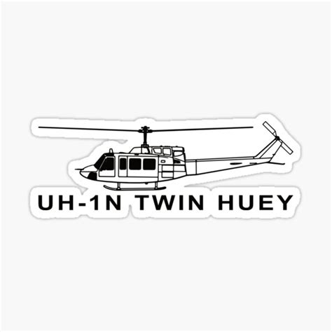 Home And Garden Bell Uh 1n Twin Huey Helicopter Pilot Front Vinyl Sticker