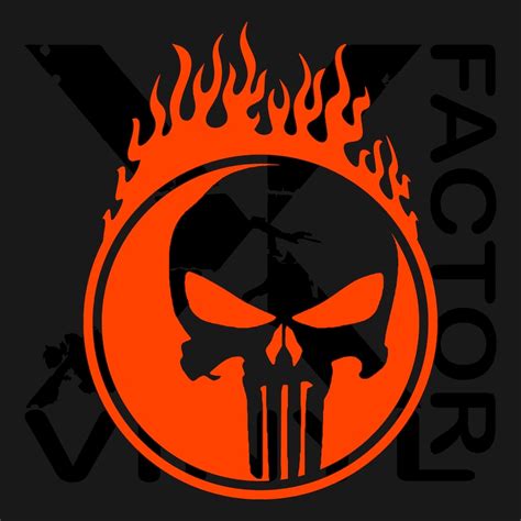 Flaming Punisher Skull Vinyl Dicut Decal 4 Sizes14 Colors Etsy