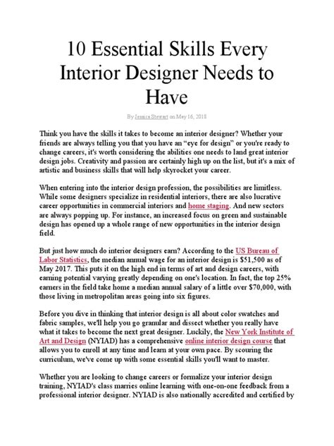 10 Essential Skills Every Interior Designer Needs To Have Pdf