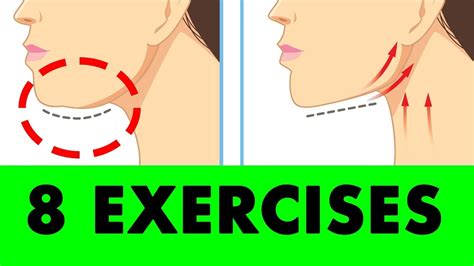 8 simple exercises to get rid of double chin reduce face fat at home youtube