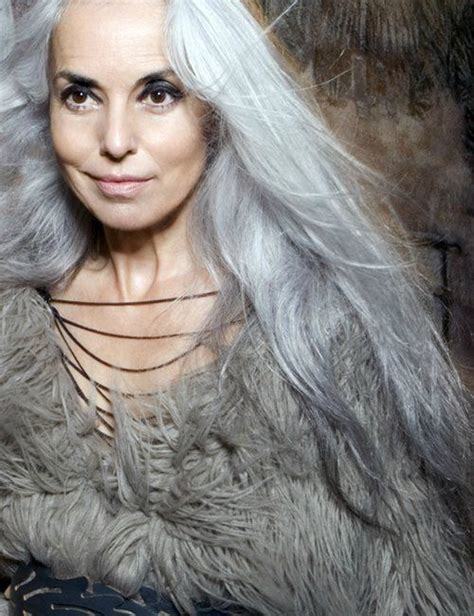 Yasmina Rossi Bing Images Silver Grey Hair Long Gray Hair Ageless