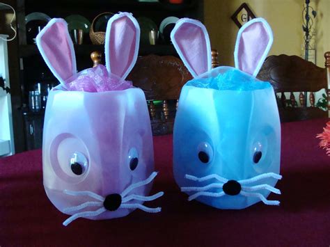 Easter Baskets Made From Milk Jugs Easter Preschool Easter Kids