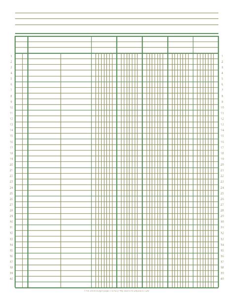 Printable Accounting Ledger Paper Template Ledger Paper Template 7