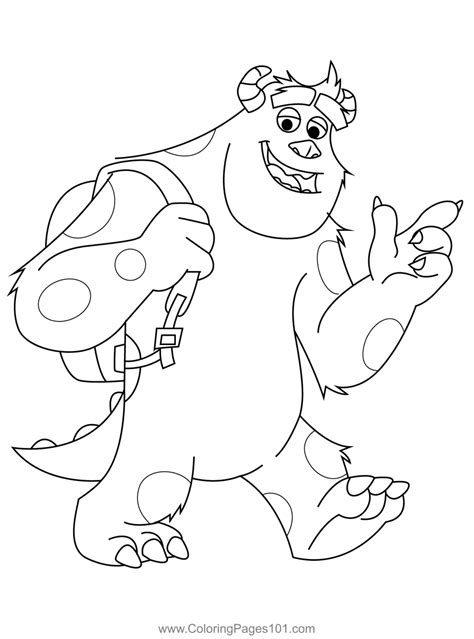 Monsters Inc Coloring Page For Kids Free Monsters University
