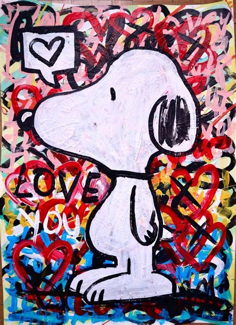Urban Snoopy Painting By Mercedes Lagunas Cute Canvas Paintings