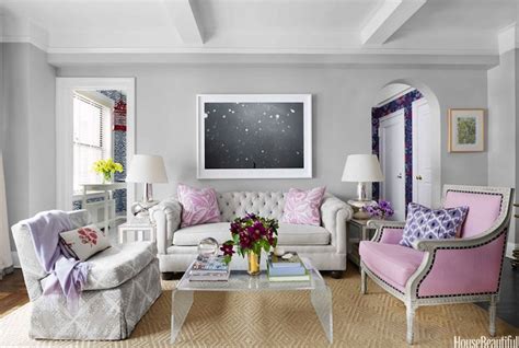 Pink And Gray Living Room Contemporary Living Room House Beautiful