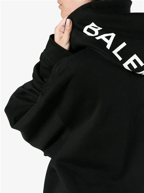 Shop our amazing collection of balenciaga sweatshirts & hoodies at saks fifth avenue. Balenciaga Cotton Black Logo Cocoon Hoodie - Lyst