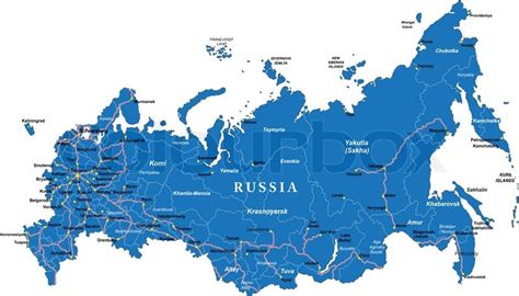 Fahren sie mit der aktuellsten karte. Russland-Karte | Vektorgrafik | Colourbox