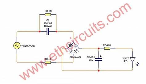 Simple AC LED Driver Circuit Diagram 110/220 Volt