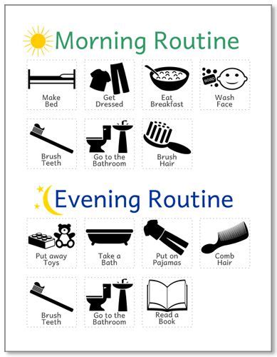 Printable Routine Chart For Kids
