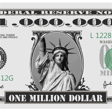 Simulated Us One Million Dollar Bill Print Or Packaging Design Contest