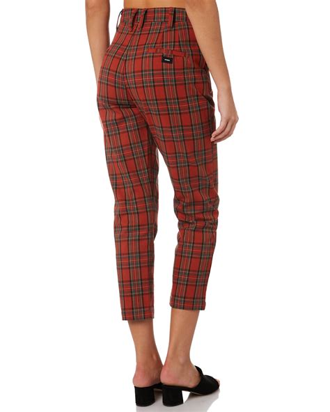Thrills Womens West Pant Red Plaid Surfstitch