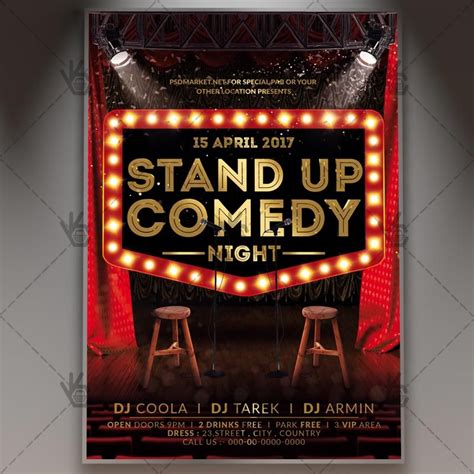 Stand Up Comedy Jokes Event Ticket Template Stand Up Show Free Psd