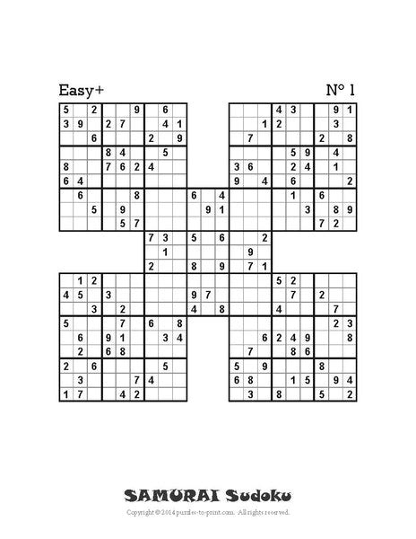 Samurai Sudoku Printable Pdf Puzzles To Print Printable Sudoku