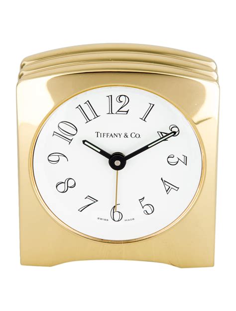 Tiffany And Co Brass Alarm Clock Gold Decorative Accents Decor