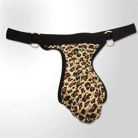 leopard mens thongs and g strings cock ring men s thongs male sexy underwear gay homme sexy