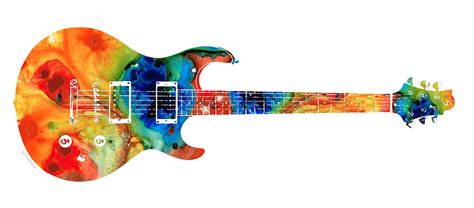 Colorful Electric Guitar 2 Abstract Art By Sharon Cummings Painting