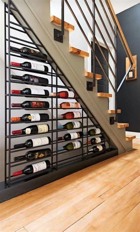 Make Good Use Of Under Stair Space With This Wine Cellar Storage Idea