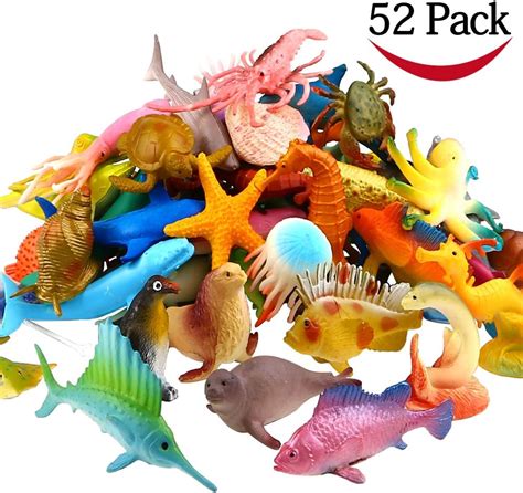 Ocean Sea Animal 52 Pack Assorted Mini Vinyl Plastic Animal Toy Set