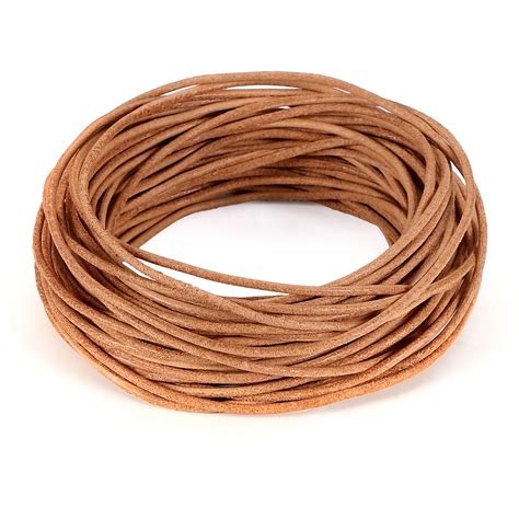 BEADNOVA Genuine Round Leather Cord Natural Leather Strips for Jewelry