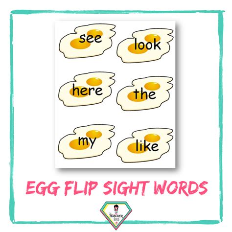 Egg Flip Sight Words Game The Teacher Hero