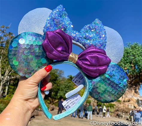 Disney Parks Mermaid Ariel Purple Iridescent Disneyland Minnie Ears