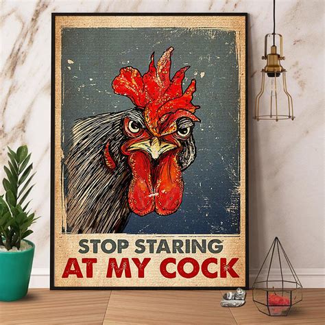 Chicken Stop Staring At My Cock Paper Poster