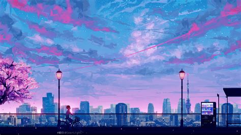 2560x1440 Anime Cityscape Landscape Scenery 5k 1440p