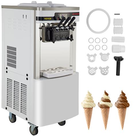VEVOR W Commercial Soft Ice Cream Machine Flavors Soft Serve Maker To Gallons Per Hour Pre