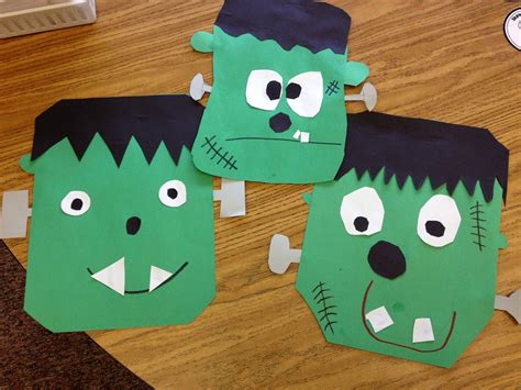 Free printables packet full literacy halloween activities for kindergarten through second grade featuring alphabetizing, letter matching, & more. Frankenstein Craft | Halloween art projects, Frankenstein ...