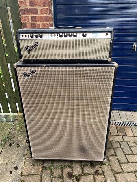Fender Bassman 100 Head With Mathing Cabinet Silverface 1970s Reverb