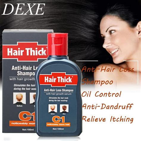 Hair Thick Dexe C1 Anti Hair Loss Shampoo With Hair Growth Serum For