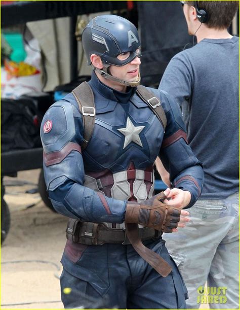 chris evans and anthony mackie get to action on captain america civil war set chris evans