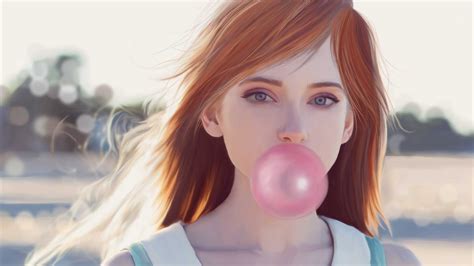 800x480 Girl Blowing Bubble Gum 800x480 Resolution Hd 4k Wallpapers Images Backgrounds Photos