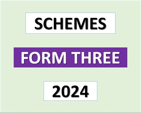 Form Three Schemes Of Work 2024 Download All Subjects Msomi Bora