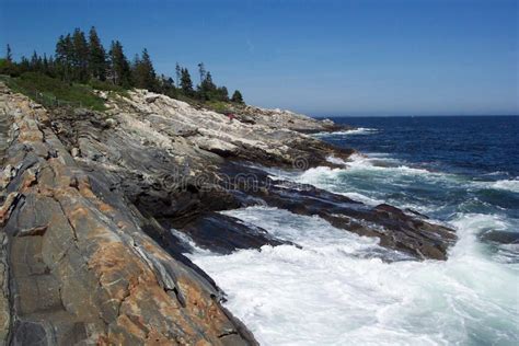 Pemaquid Rocks Stock Photo Image Of Waves Craggy Vacation 8190